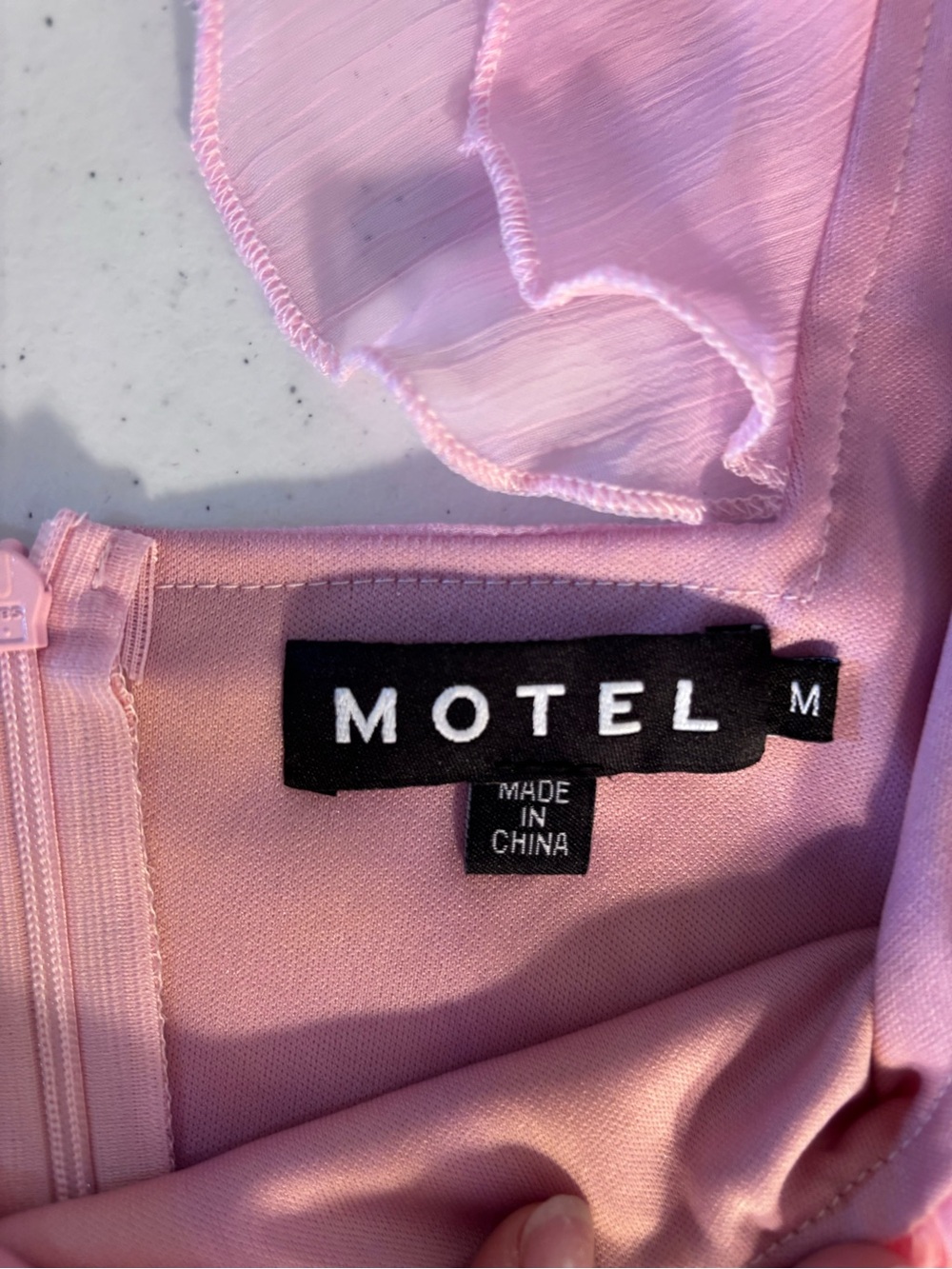 Motel Rocks Pink Ruffle Chiffon Camisole - Picture 4 of 5